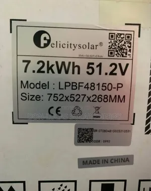 Felicity Lithium Ion Battery 7.2kwh 51.2v
