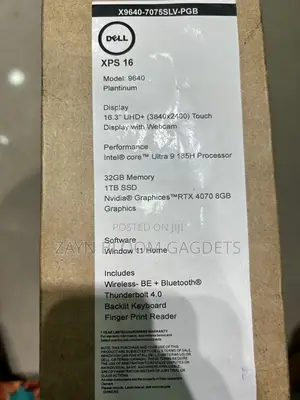 New Laptop Dell XPS 16 9640 32GB Intel Core Ultra 9 SSD 1T