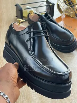 Louis Vuitton Black Leather Designer High Sole Boxed