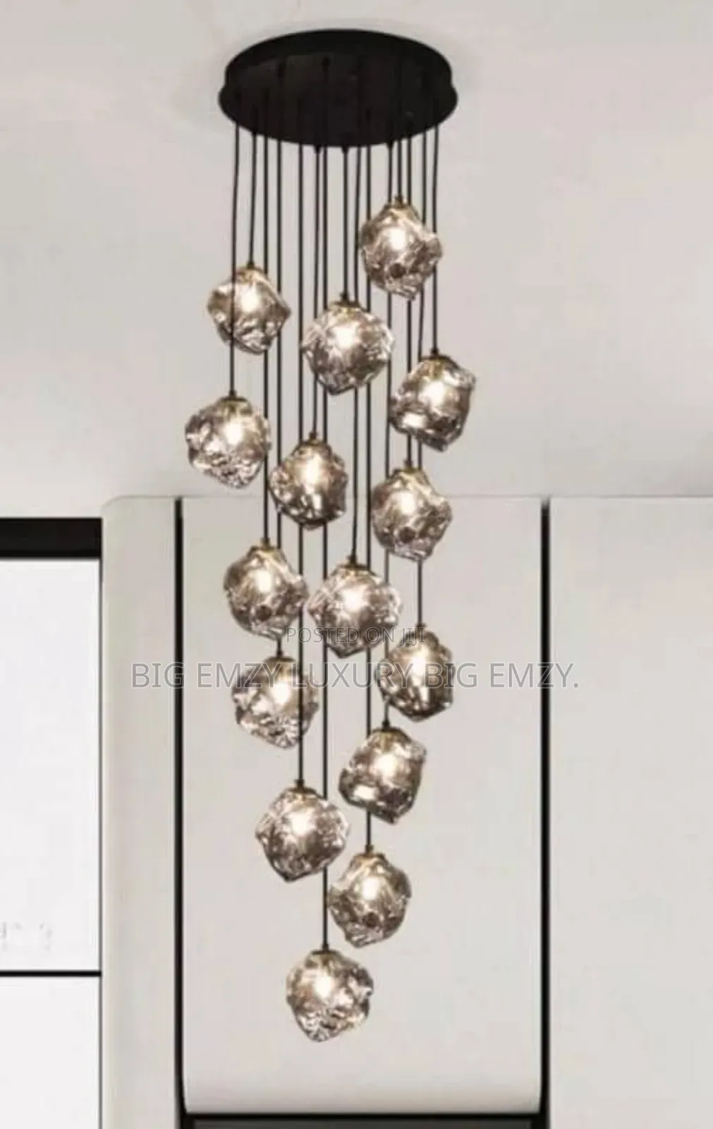 Modern Crystal Cluster Chandelier Or Pendant Lights.
