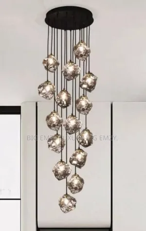 Modern Crystal Cluster Chandelier Or Pendant Lights.