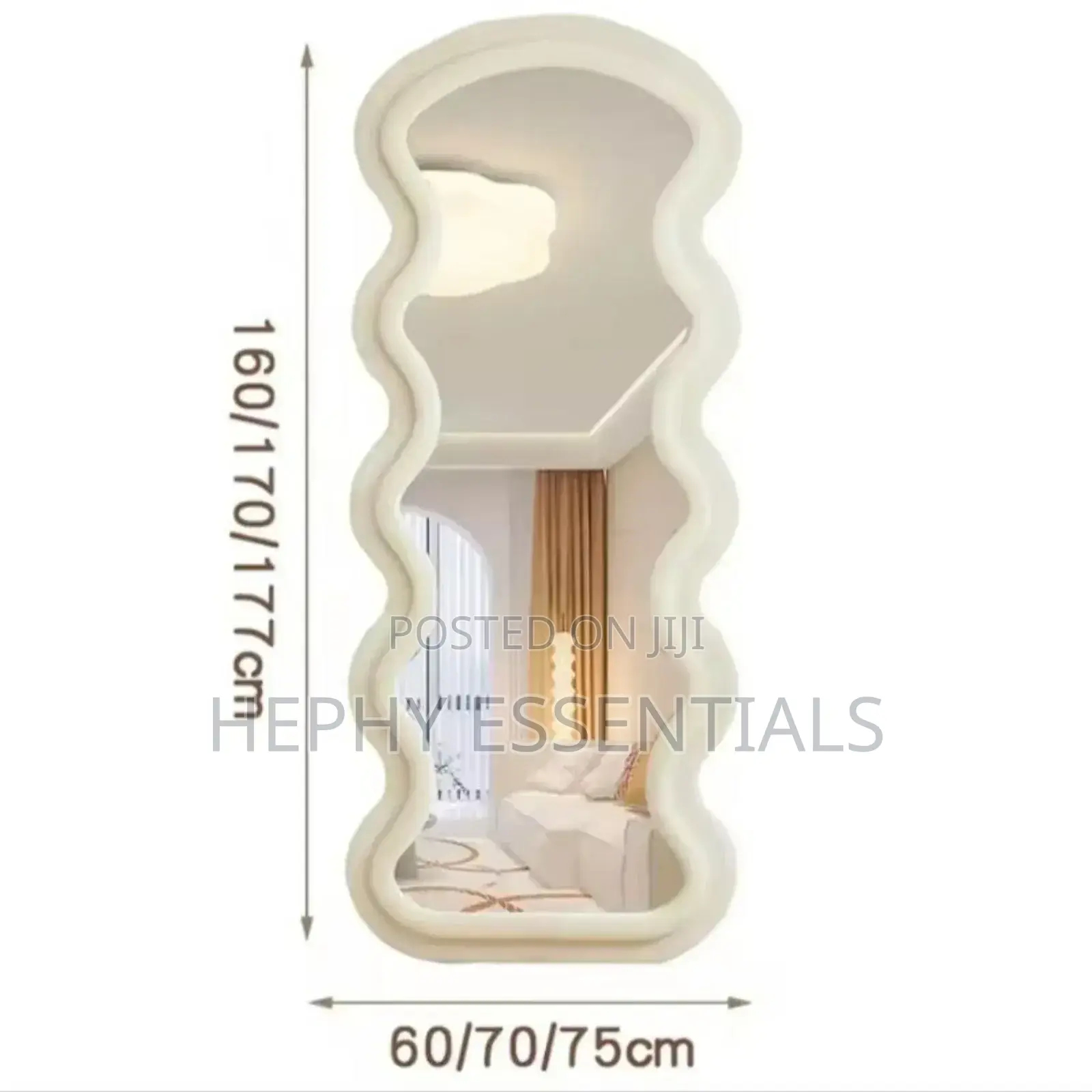Full Body Floor Mirror Wave Decorative Special Shaped Fitting Mirror