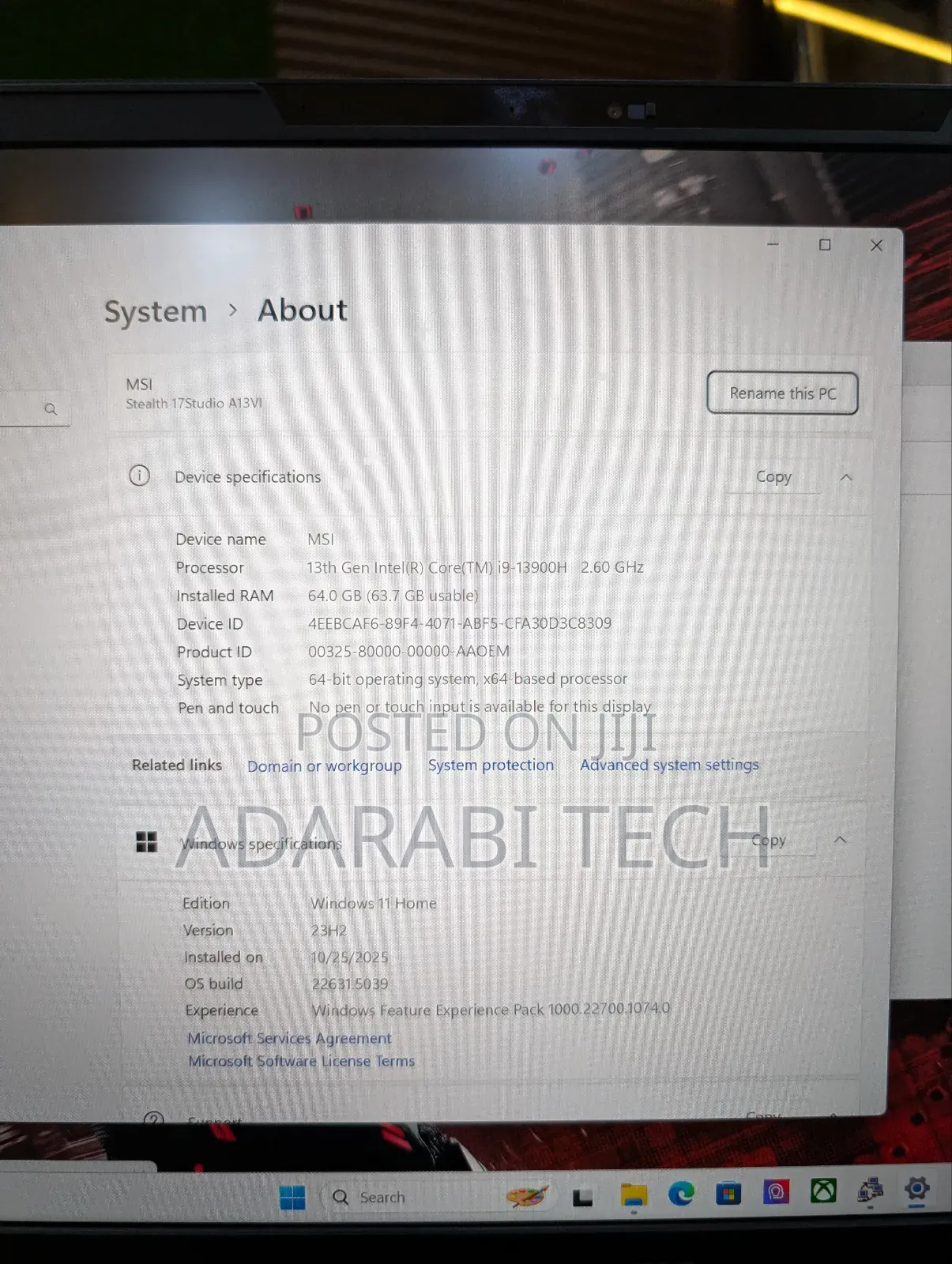 New Laptop MSI Stealth 17 Studio A13vi-012us 64GB Intel Core I9 SSD 2T