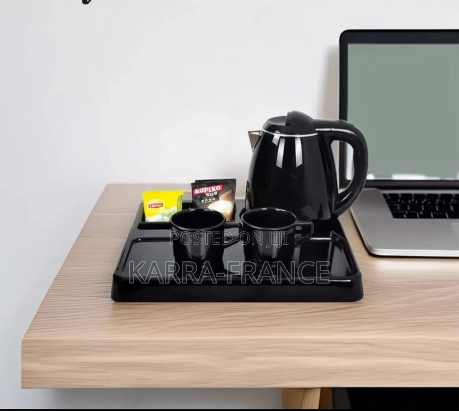 Hotel Kettle and Tray With Cups