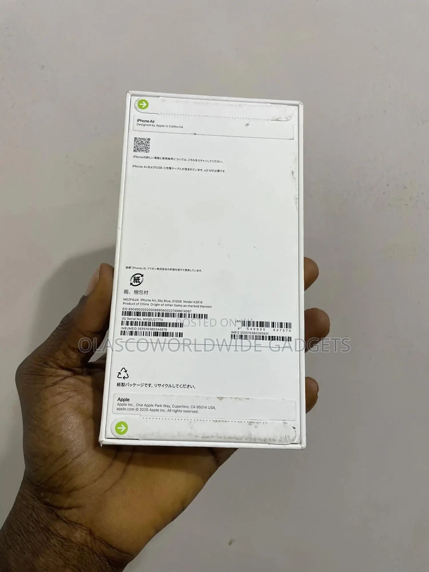 New Apple iPhone Air 512 GB Blue