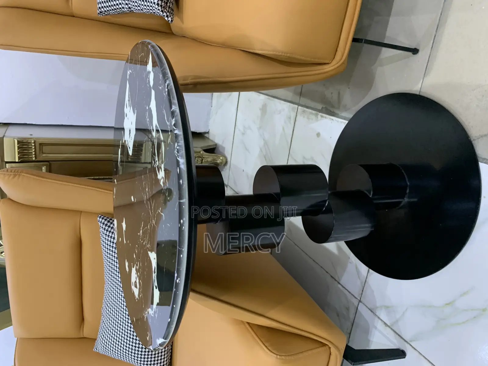 Unique Marble Top Side Table/Stool