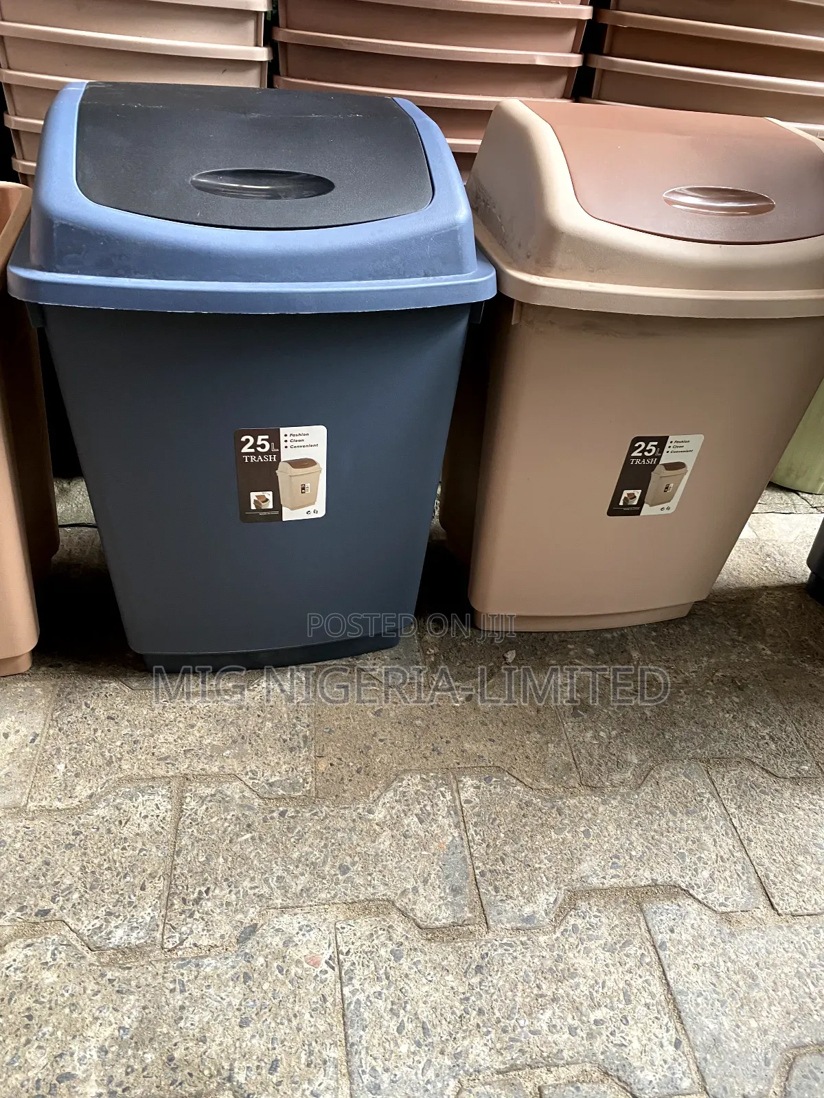 25l Plastic Bin Swing Top Lid Waste Paper Bathroom Kitchen Home Office