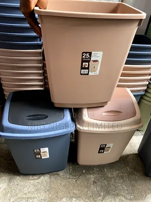 25l Plastic Bin Swing Top Lid Waste Paper Bathroom Kitchen Home Office