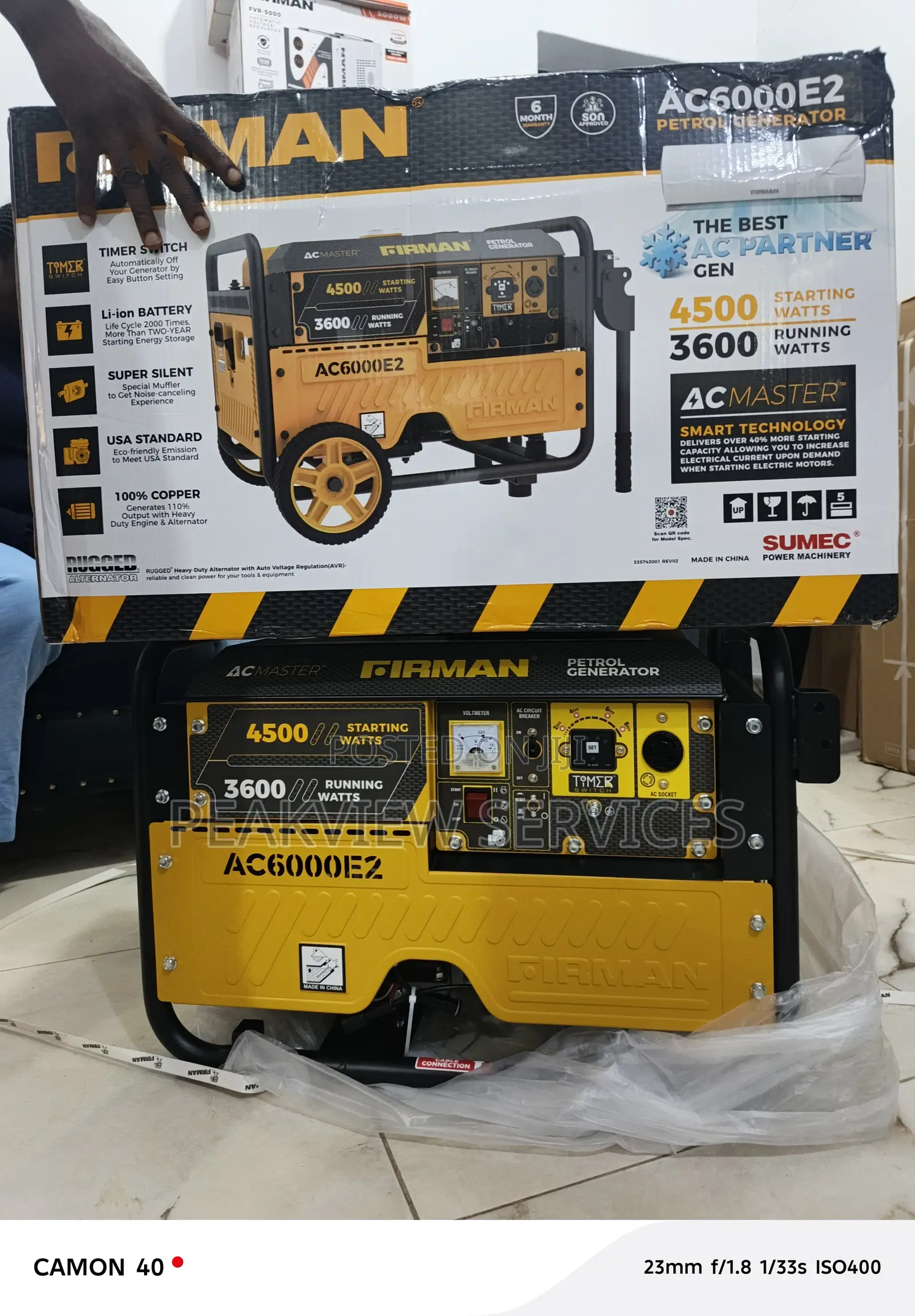 Firman 3.5kva Ac6000e2, Compact and Stable Operation Type