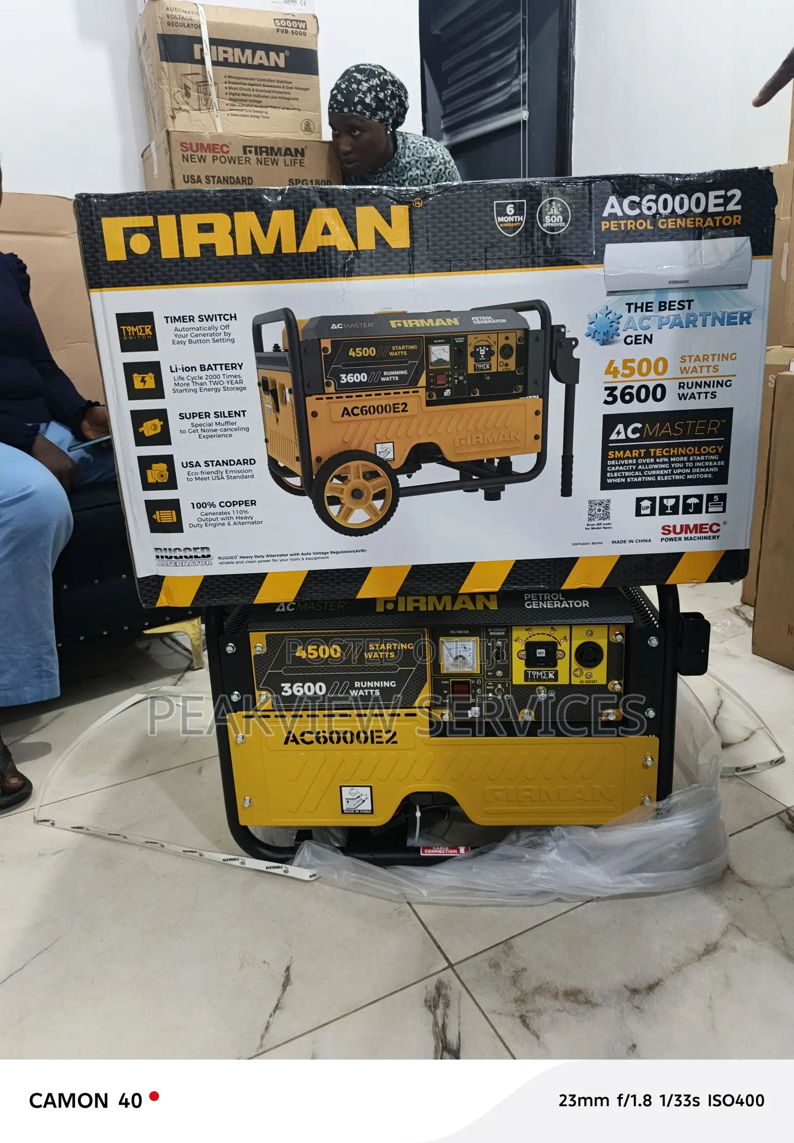 Firman 3.5kva Generator Ac6000e2, Long Runtime - Available