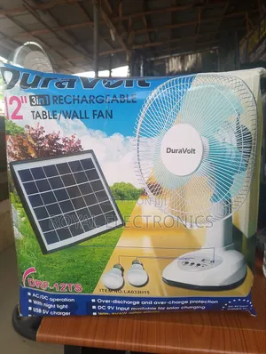 Brand New Duravolt 12 Inches 3 In 1 Rechargeable Wall Fan