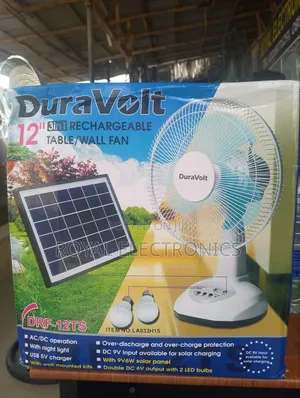 Brand New Duravolt 12 Inches 3 In 1 Rechargeable Wall/Table Fan