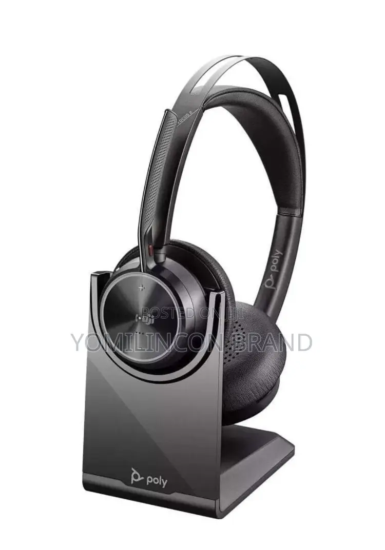 Poly Voyager Focus 2 Uc Bluetooth Headset With Stand, Black,