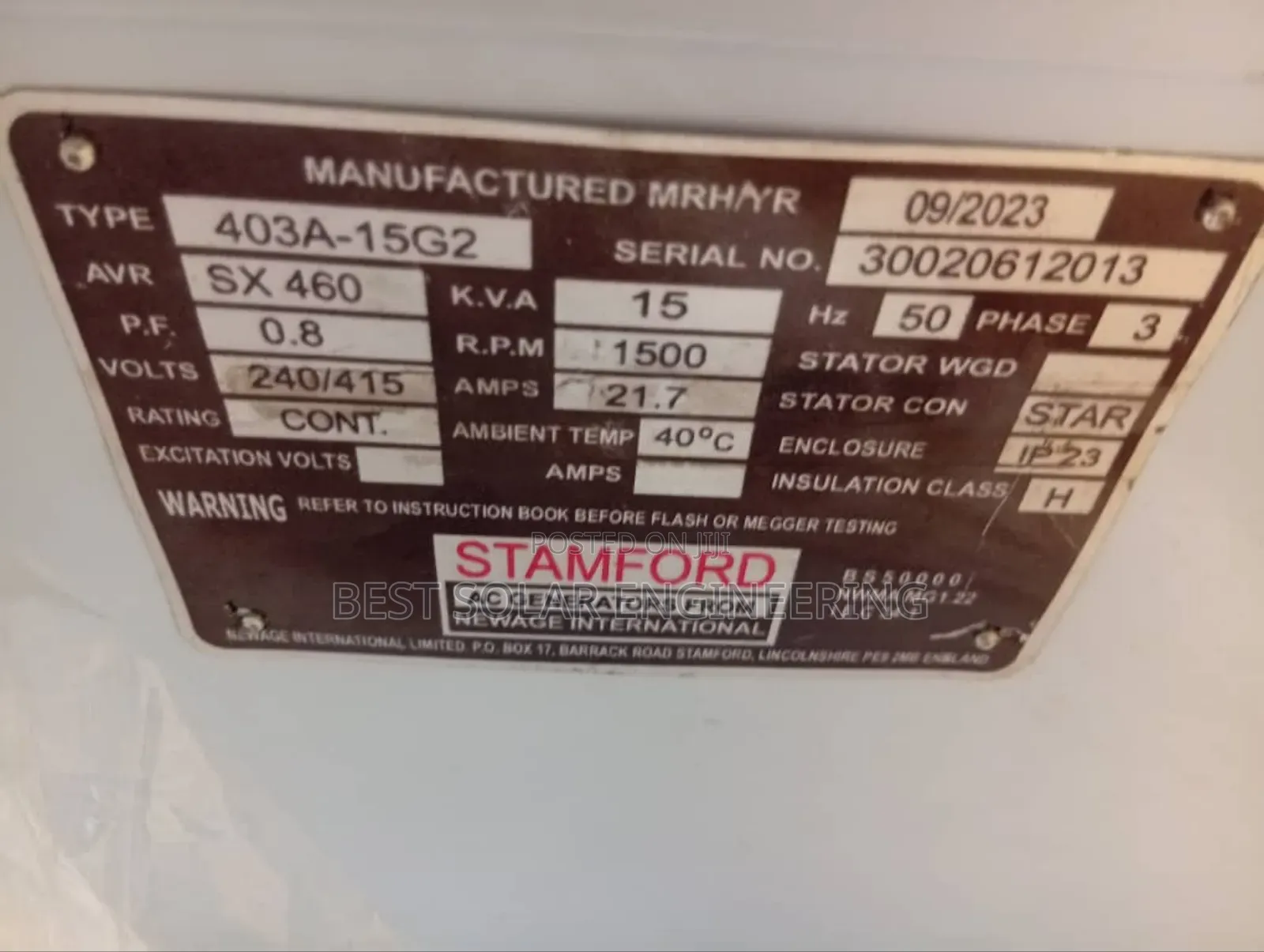 15kva Perkins Soundproof Generator  Copper Coil