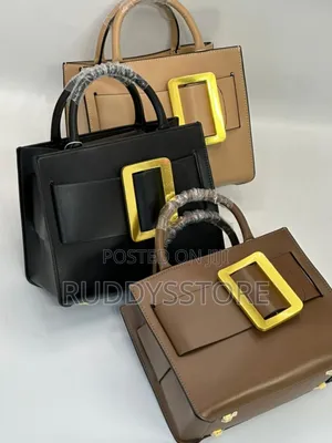 Medium Leather Handbag With Bold Front Buckle – Everyday Statement Bag