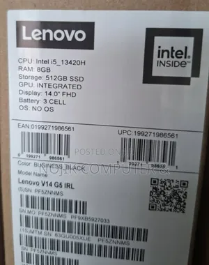 New Laptop Lenovo V14 G4 IRU 8GB Intel Core i5 SSD 512GB