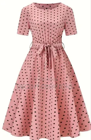 Mid - Year Promo: Brand New Pink Polka Dot Flared Dress. Size Xl