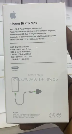 iPhone 16 Pro Max 35w Uusb-C Power Adapter Usb-C to Cabble