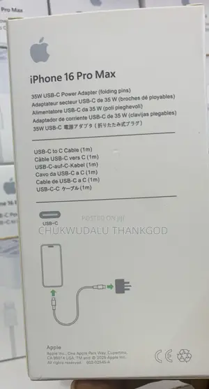 iPhone 16 Pro Max 35w Uusb-C Power Adapter Usb-C to Cabble