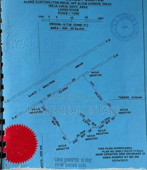 1000sqm ( 2 Plots) Joint Venture Allen Avenue Ikeja