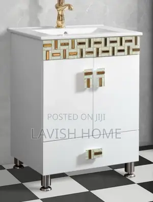Bathroom Vanity With a Basin Sink and Cabinet