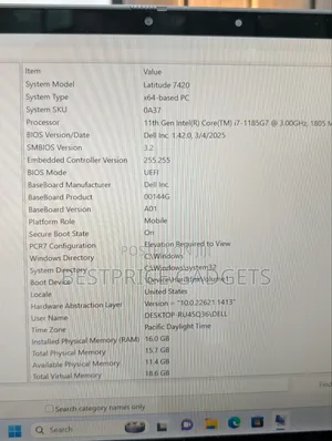 Laptop Dell Latitude 7420 16GB Intel Core I7 SSD 512GB