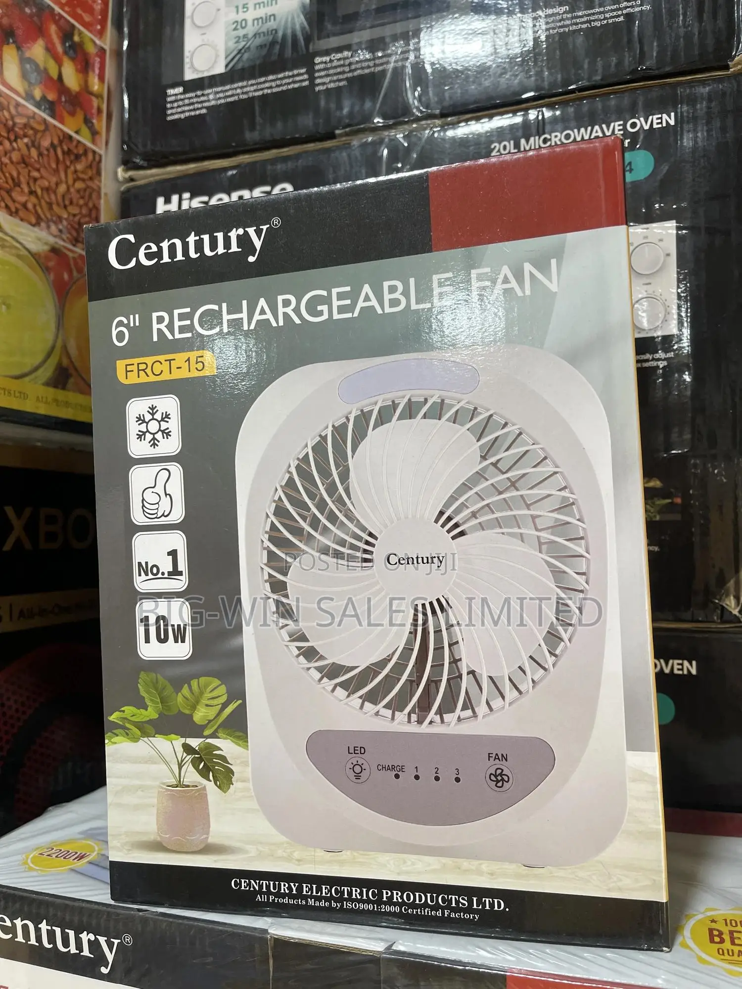 6” Century Rechargeable Fan