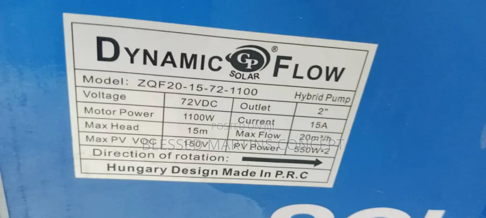 1.5hp Dc Solar Pump. Dynamic Flow