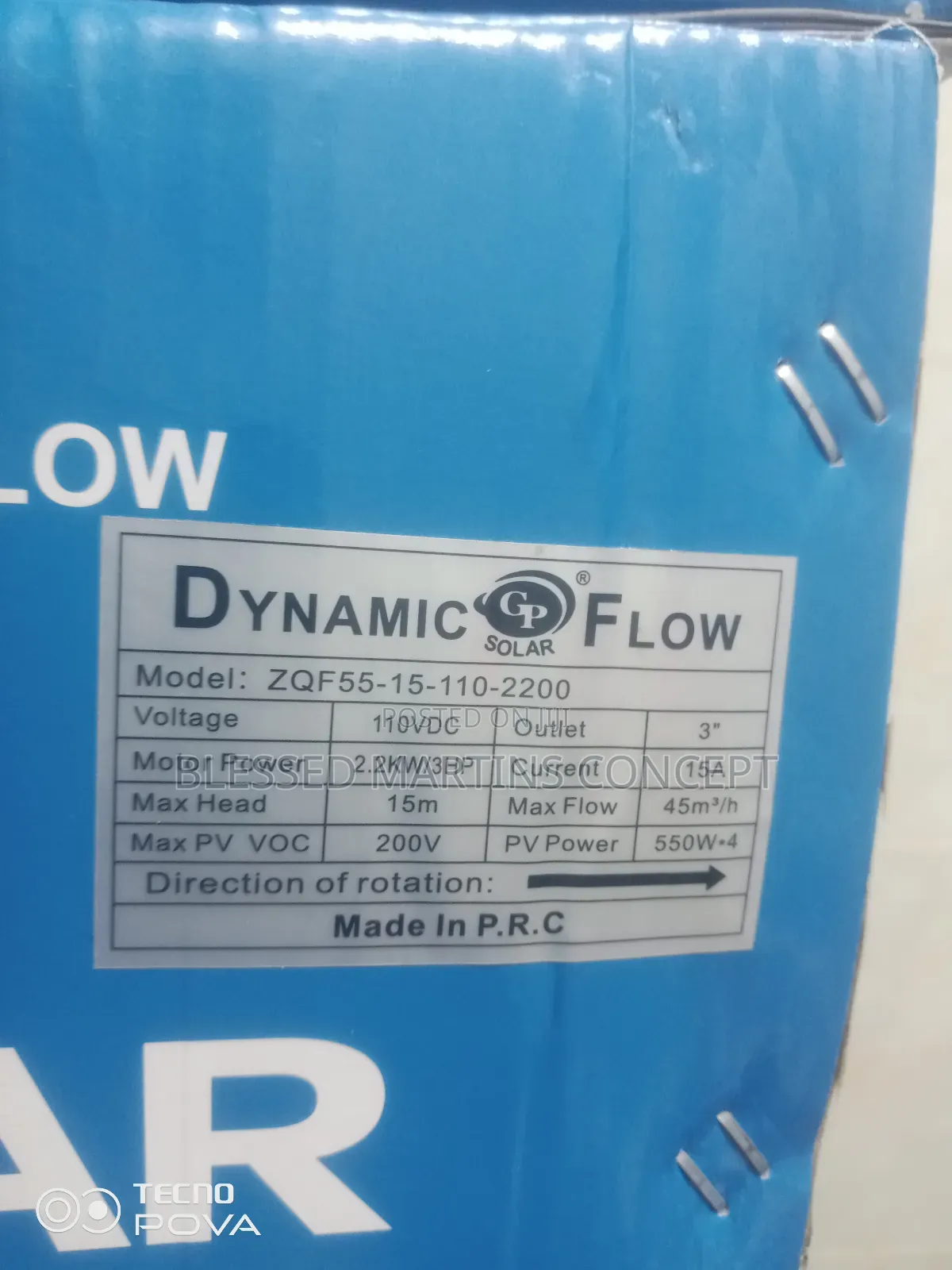 3hp Solar Dc Surface Pump. Brand Dynamic Flow