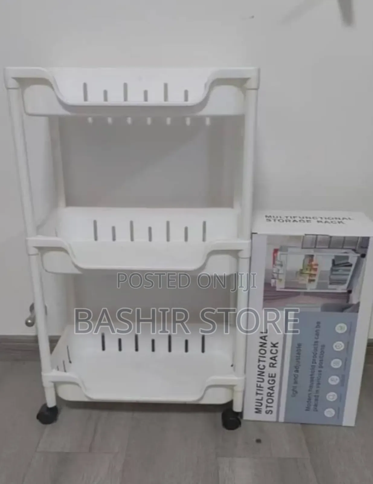 Three-tiered, Multifunctional Storage Rack With Wheels