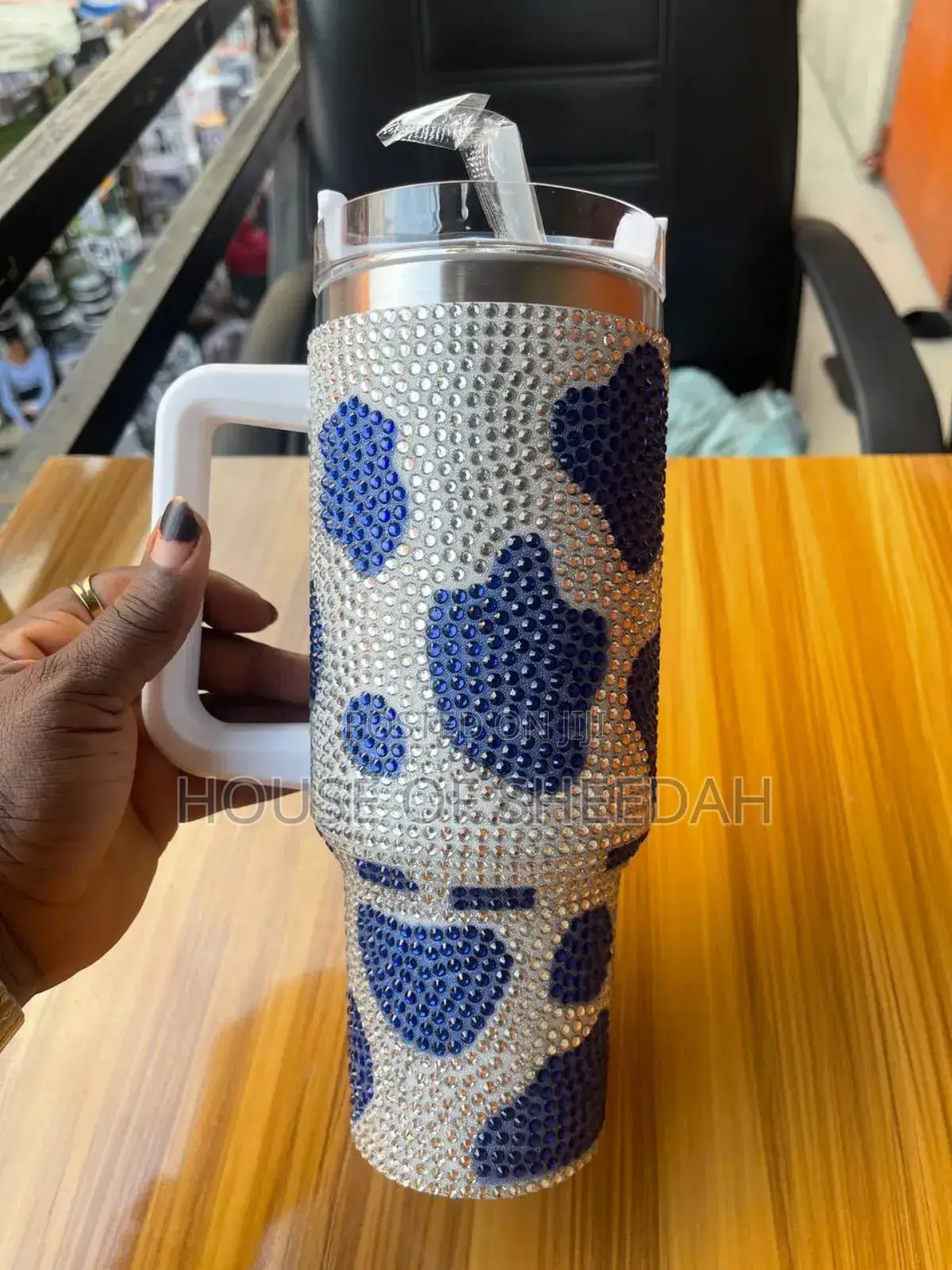 40oz Diamond-Studded Double-Layer Vacuum Ice Cup