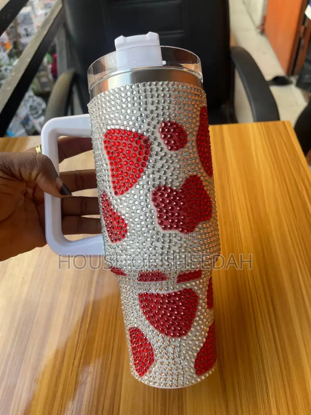 40oz Diamond-Studded Double-Layer Vacuum Ice Cup