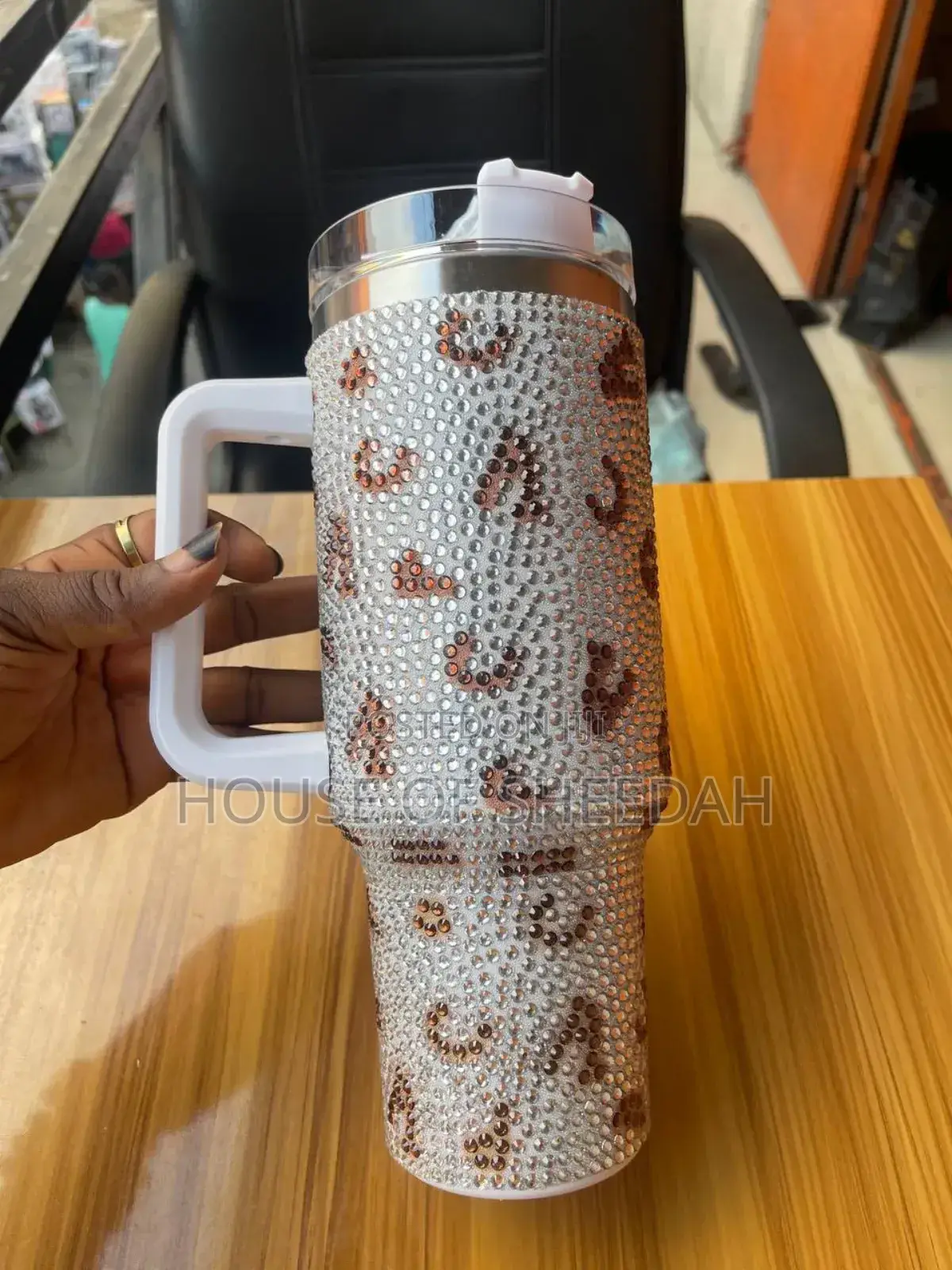 40oz Diamond-Studded Double-Layer Vacuum Ice Cup