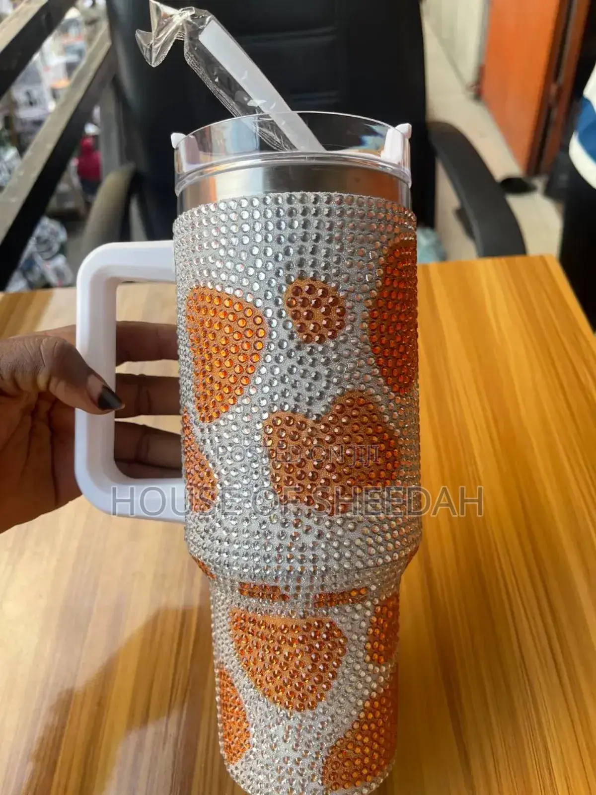 40oz Diamond-Studded Double-Layer Vacuum Ice Cup