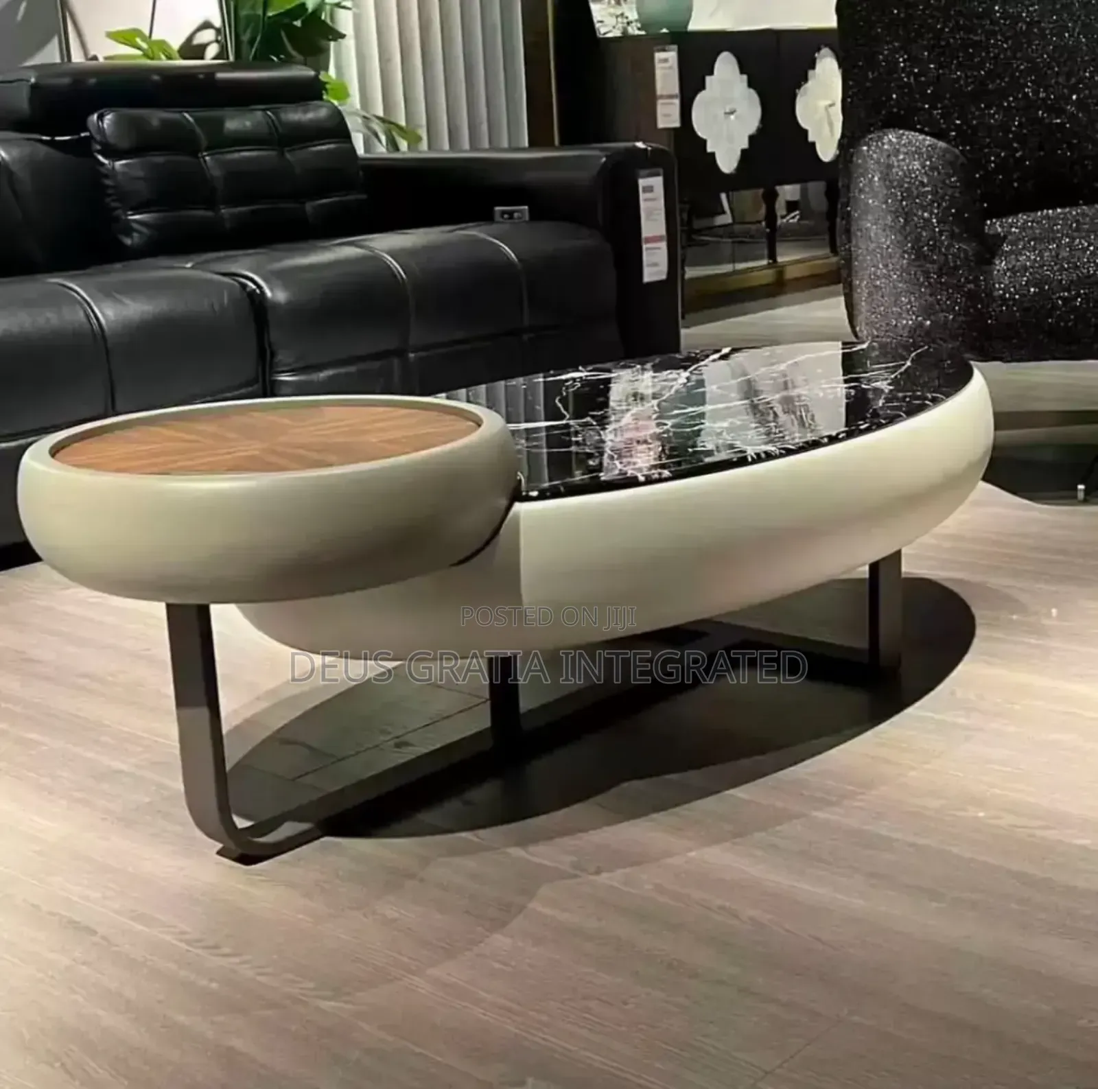 Modern Marble & Wooden Centre Table