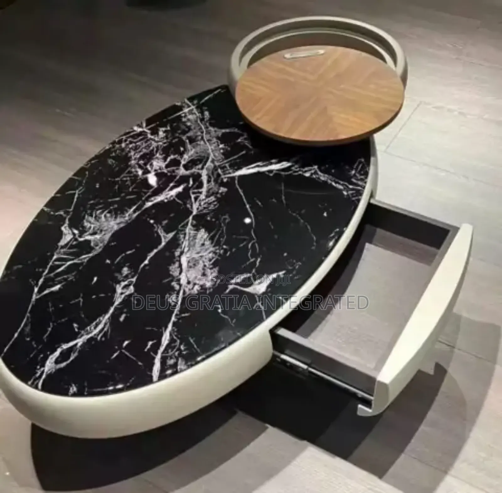 Modern Marble & Wooden Centre Table