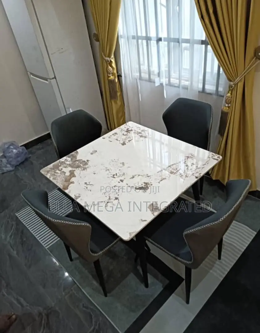 Marble Top Dining Set With 4 Seaters