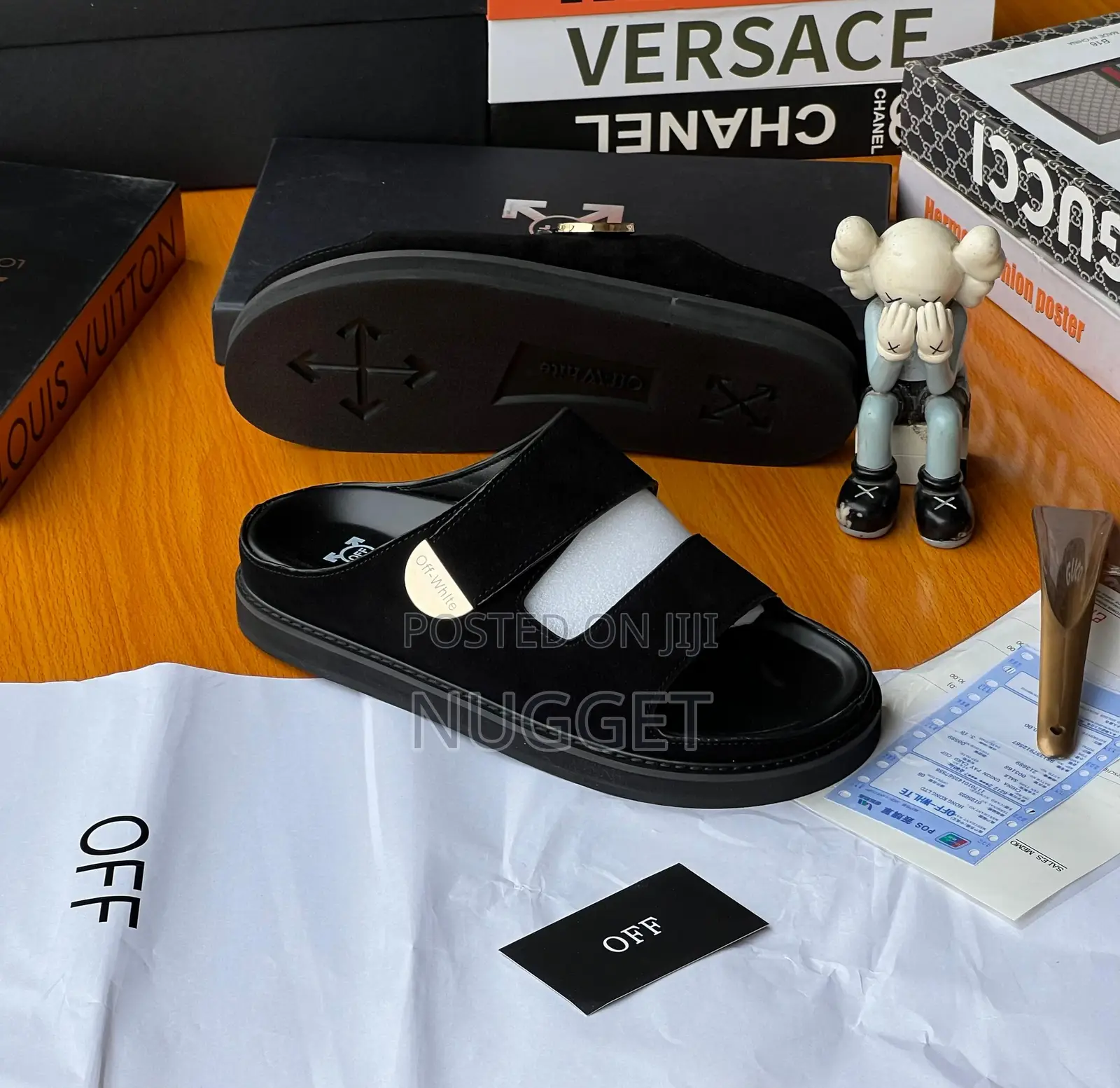 Off-White Black Suede Pam High Grade Comortable