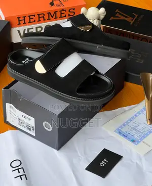 Off-White Black Suede Pam High Grade Comortable