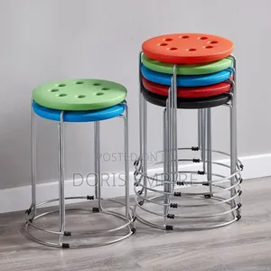 Quality Stackable Stainless Steel Stool With Plastic Top.
