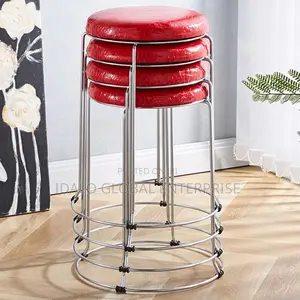 Round Metal Stool Chair With Foam Top