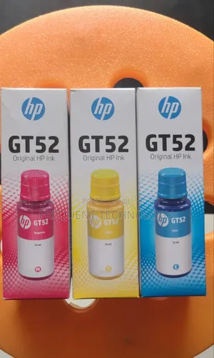 Hp Gt52 Original Ink Bottles in Magenta, Yellow and Cyan