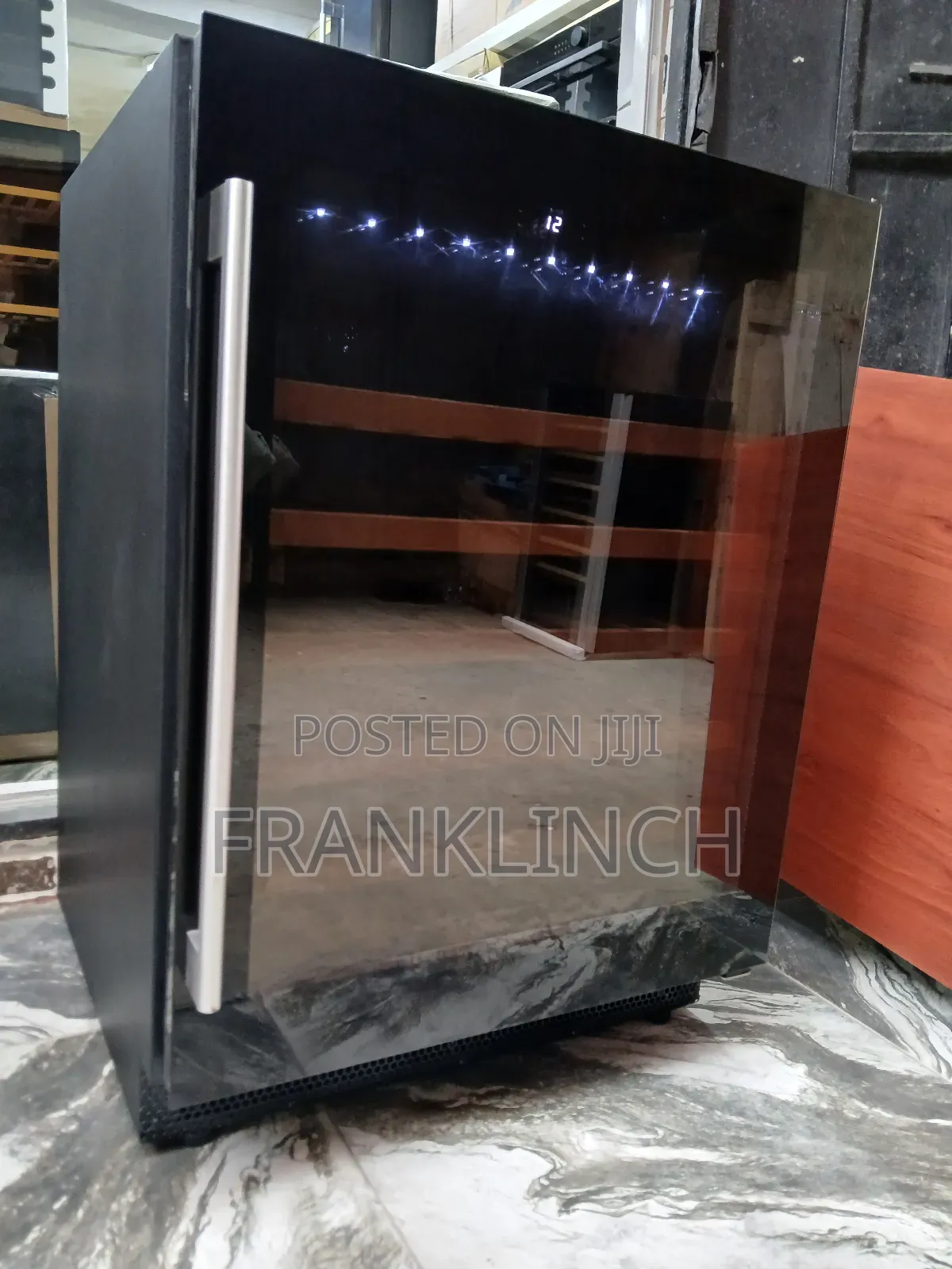 Caple 60cm Black Glass Frame Wine Chiller.