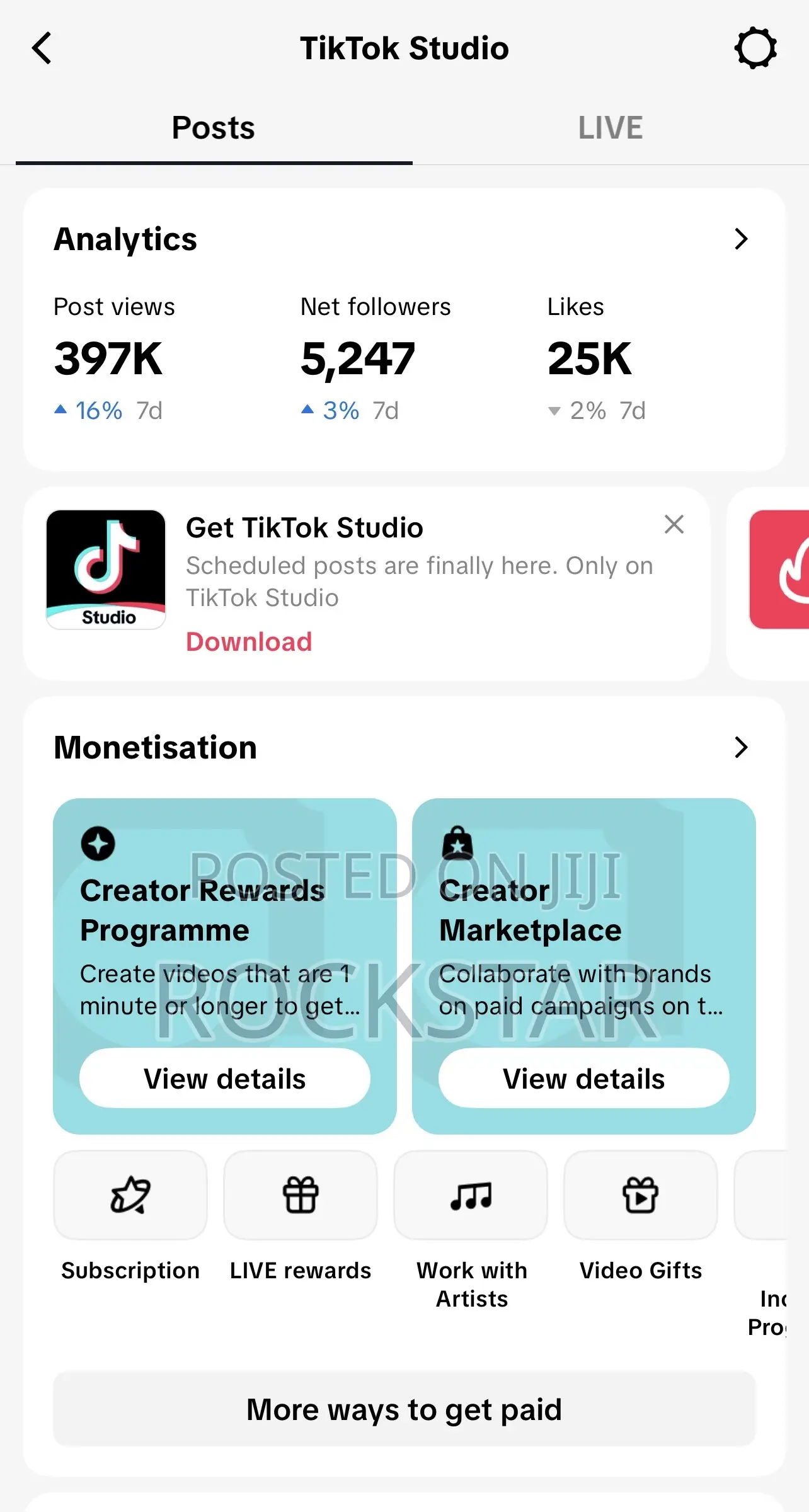 Monetized Tiktok Account