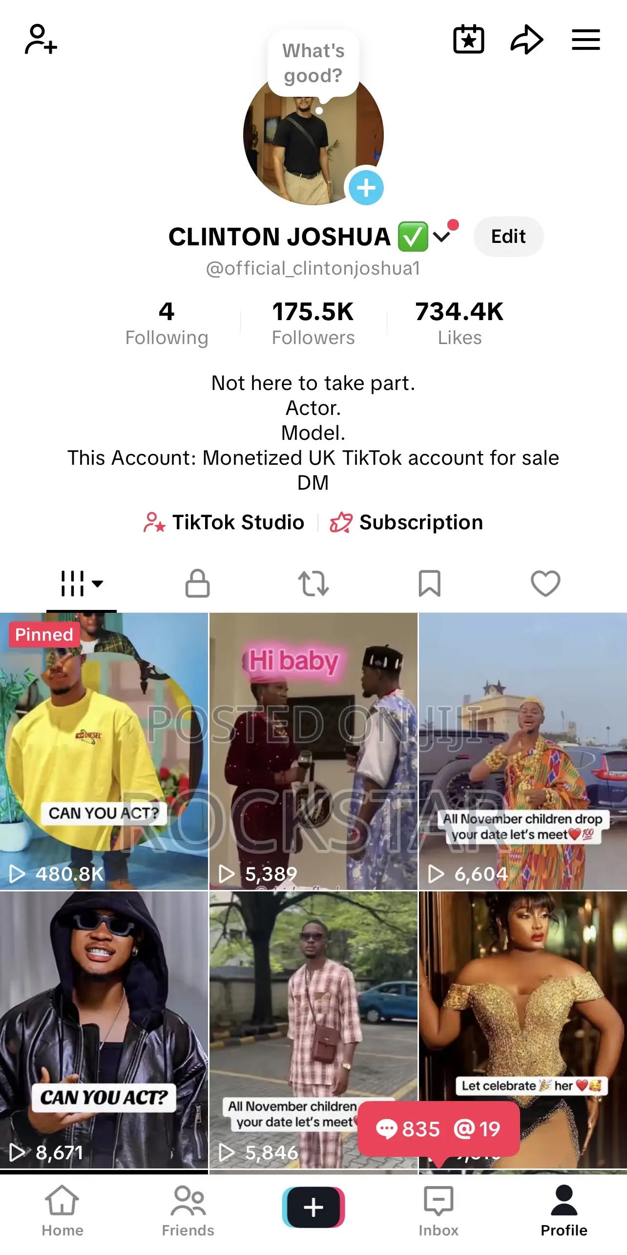 Monetized Tiktok Account