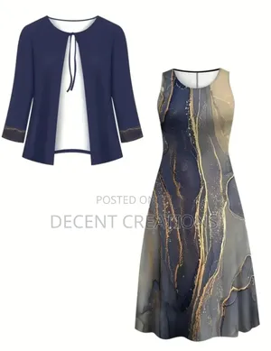 Mid - Year Promo: Navy Blue Jacket and Dress( Marble). Size Xxl.