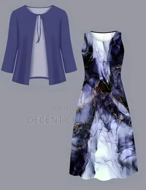 Mid - Year Promo: Purple-Blue Jacket With Dress(Marble). Size Xxl.