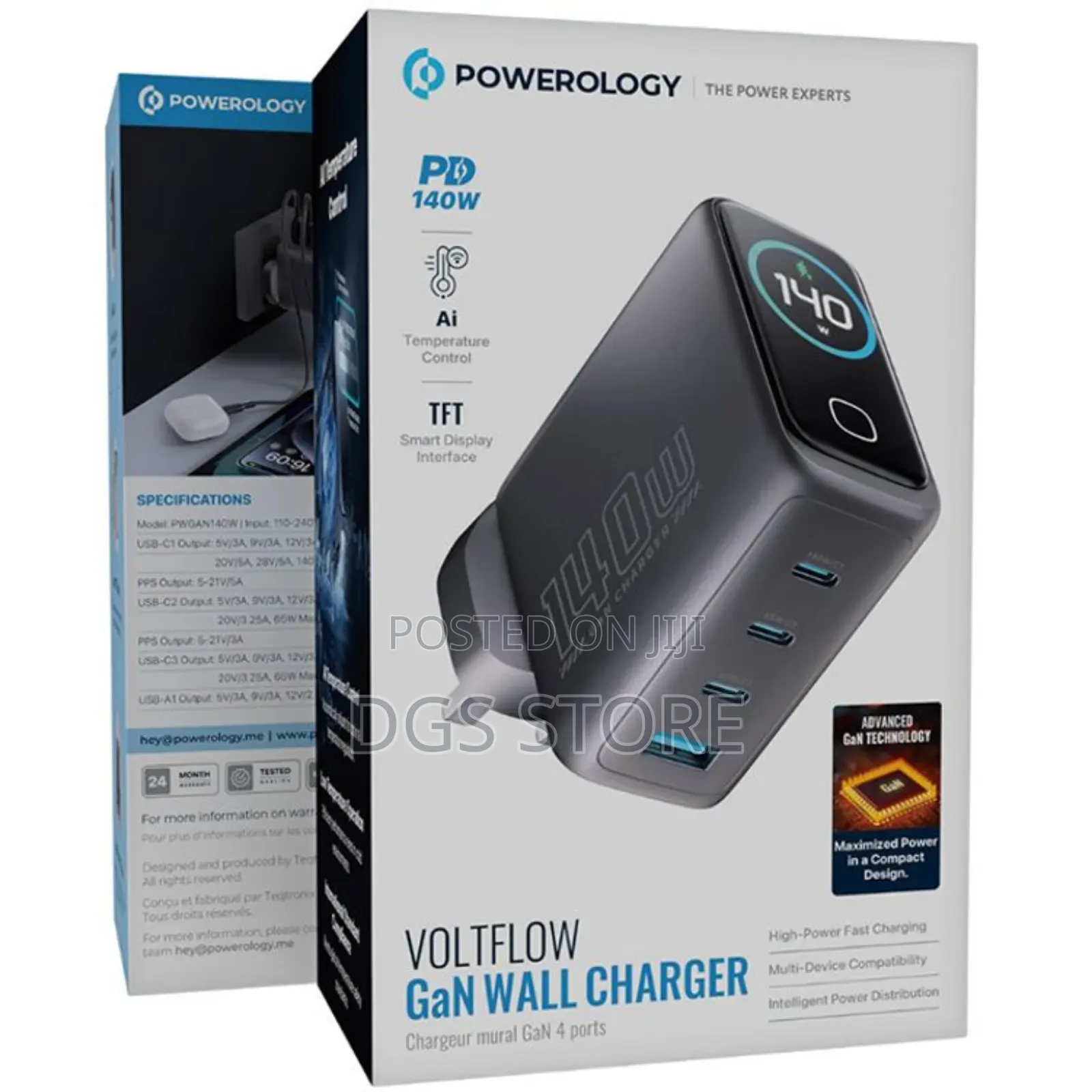 Powerology Voltflow Gan Wall Charger 140w Pd