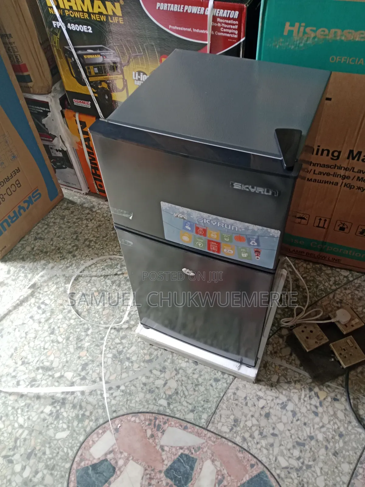 Skyrun Table Top Fridge Double Door Low Voltage