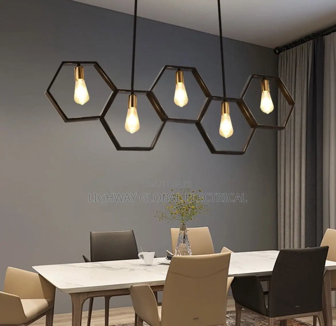 E27 Geometric Metal Frame Light